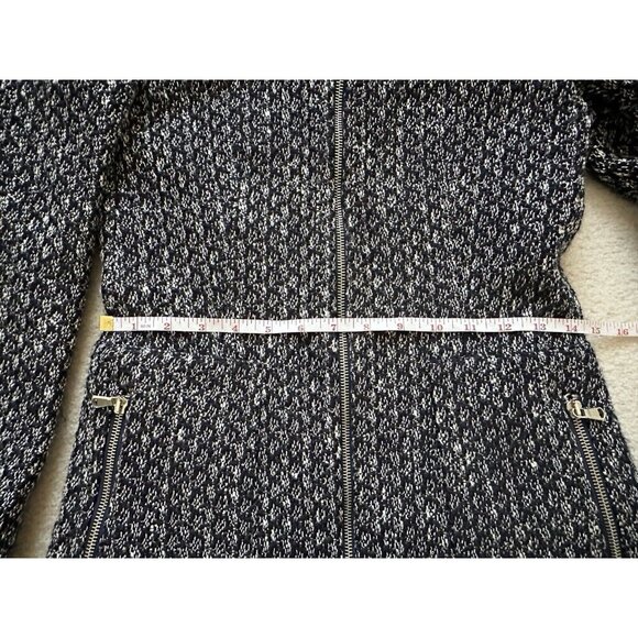 ZARA Tweed Jacket Blazer Full Zip Lined Womens Size Small Black White Office‎ - Picture 11 of 13